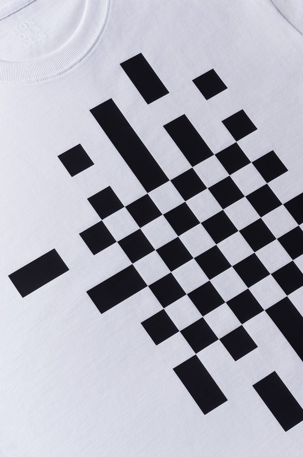 Checkers Print White - playable t-shirts store
